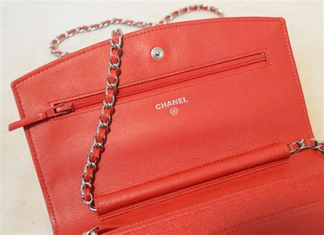 chanel mini 8 red caviar sbn|Long Wallets .